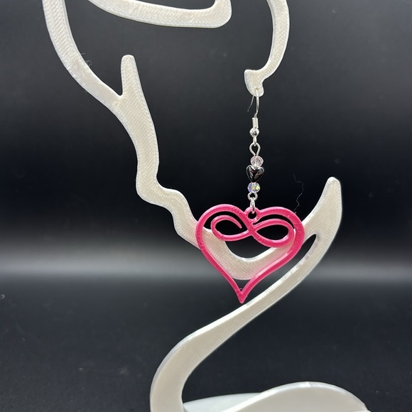 Pink Heart Earrings - Picture 4 of 6